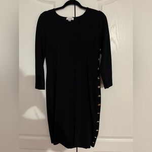 Calvin Klein Black Button-Detail Dress M